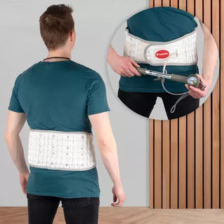 Orteza dekompresyjna lędźwiowa inSPORTline Ronyo ∙ stabilizator z kolumnami powietrznymi ∙ pompowana ∙ z manometrem