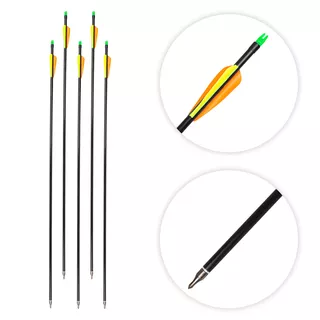 Strzały łucznicze inSPORTline Adamson ∙ 5 szt. ∙ średnica 7,5 mm ∙ spine 500 ∙ wkręcany grot ∙ do łuków refleksyjnych