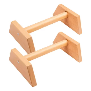 Drewniane uchwyty do pompek inSPORTline Gripolix 35 cm ∙ nośność 120 kg ∙ antypoślizgowe gumowe podkładki ∙ drewno bukowe