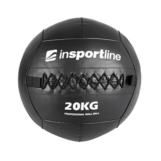 Piłka lekarska inSPORTline Walbal SE 20 kg ∙ możliwość mocowania gum / lin ∙ podwójne szycie ∙ wytrzymała powłoka PVC ∙ BLACK EDITION