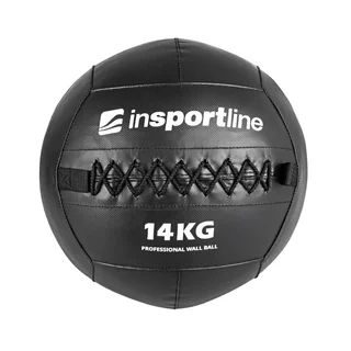 Piłka lekarska inSPORTline Walbal SE 14 kg ∙ możliwość mocowania gum / lin  ∙ podwójne szycie ∙ wytrzymała powłoka PVC ∙ BLACK EDITION