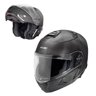 Kask motocyklowy full-carbon W-TEC Tensiler ∙ lekki ∙ skorupa karbon + włókno szklane ∙ wysuwana osłona słoneczna - połysk węgla