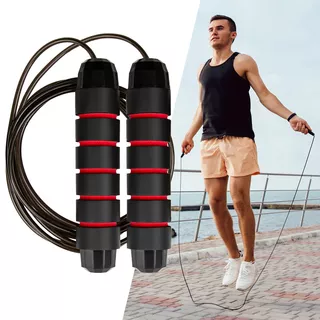 Skakanka do ćwiczeń inSPORTline Jumpstrip ∙ linka 290 cm ∙ łożyska kulkowe 608-Z ∙ miękkie rękojeści ∙ idealna na wytrzymałość