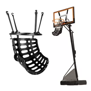 Rebounder / podajnik piłek na obręcz inSPORTline Returno ∙ regulowany kąt ∙ średnica 32 cm ∙ obrót 360° - Czarny