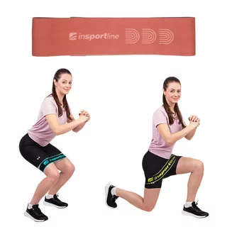 Opaska / taśma oporowa inSPORTline Hiplop M ∙ ok. 16 kg oporu ∙ antypoślizgowa ∙ szer. 7 cm - Różowy