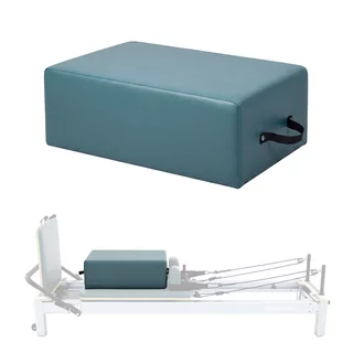 Zapasowy box do pilatesu do reformera inSPORTline Oquiler ∙ 2 uchwyty ∙ drewno/pianka/mikrofibra ∙ 5,8 kg - Zielony-niebieski