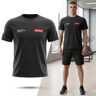Koszulka męska inSPORTline Signature ∙ 100% bawełna ∙ komfortowy krój ∙ oddychająca ∙ sportowy design - Czarny