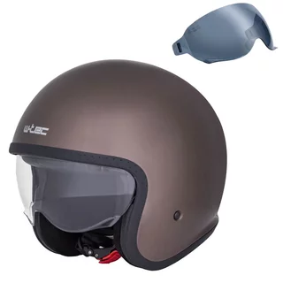 Kask motocyklowy W-TEC Valkorne Marron ∙ homologacja ECE 22.06 ∙ wyjmowana wyściółka ∙ szybkozłączka ∙ do okularów - mocna kawa