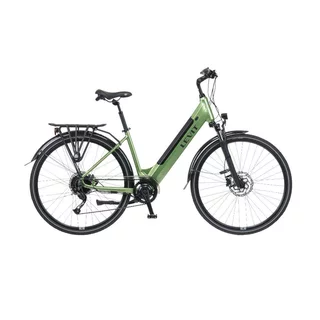 Miejski rower elektryczny z oświetleniem Levit Musca Urban HD 630 28" - Olive Pearl