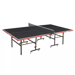 Wzmacniany stół do ping-ponga inSPORTline Pinton ∙ płyta MDF 15 mm ∙ szybkie składanie ∙ 8 kół z hamulcem ∙ siatka w zestawie - Czarny