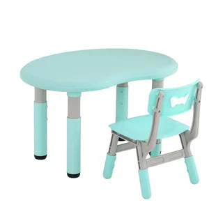 Stolik dziecięcy regulowany z krzesłem inSPORTline Kucerino ∙ ergonomia ∙ antypoślizgowy ∙ lekki ∙ pastelowy design ∙ nośność 40 kg - Miętowy