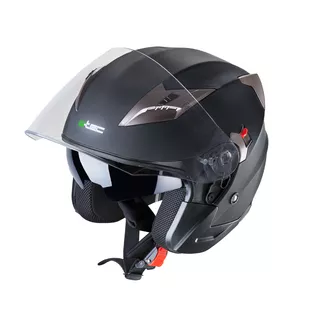 Kask motocyklowy otwarty z blendą W-TEC Putta - matowy czarno-brązowy