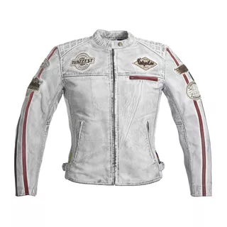 Damska skórzana kurtka motocyklowa W-TEC Sheawen Lady White - OUTLET - Biały