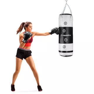 Worek bokserski inSPORTline Robkin 35x90cm ∙ waga 25kg ∙ skóra syntetyczna ∙ z łańcuchami