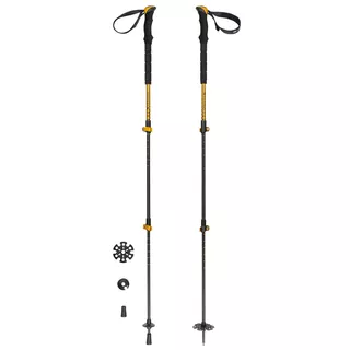 Kije trekkingowe FERRINO Mustang ∙ regulacja 65-135 cm ∙ aluminiowe 7075 ∙ 3 sekcje ∙ waga 550 g/para ∙ piankowe uchwyty ∙ groty wolframowe