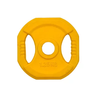 Obciążenie czworokątne inSPORTline Pump 1,25 kg ∙ gumowana powłoka ∙ uchwyty ergonomiczne ∙ otwór 30 mm