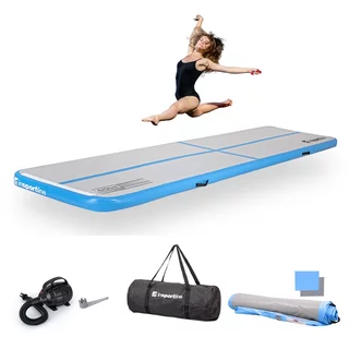 Ścieżka akrobatyczna Airtrack inSPORTline Airstunt 400x100x10 cm ∙ z pompką elektryczną ∙ nośność 650 kg ∙ wodoodporna ∙ torba w zestawie