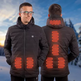 Męska kurtka ogrzewana z kapturem W-TEC HEATborg  -OUTLET - Czarny