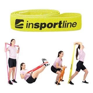 Guma oporowa do ćwiczeń inSPORTline Rand Medium ∙ obwód 208 cm, opór do 6 kg - Fluo żółty