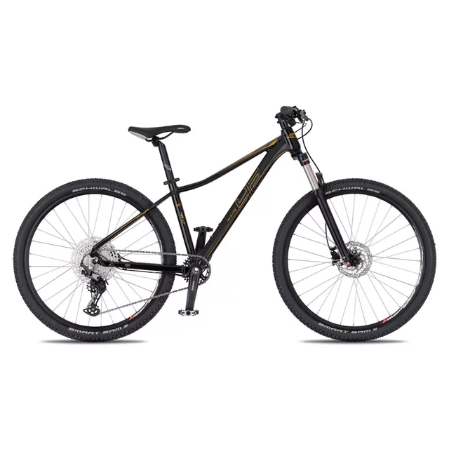 Młodzieżowy rower górski MTB dla nastolatek 4EVER Nelly Active 27,5" - model 2026 ∙ napęd 1x12 ∙ hamulce tarczowe Shimano - czarny/złoty - czarny/złoty
