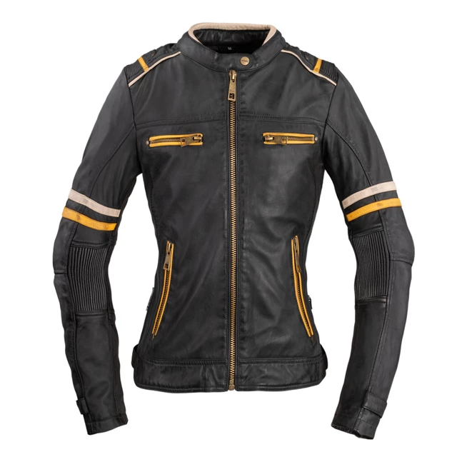 Damska skórzana kurtka motocyklowa W-TEC Traction Lady - Czarny - Czarny
