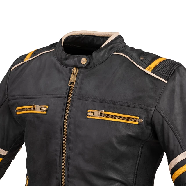 Damska skórzana kurtka motocyklowa W-TEC Traction Lady - Czarny