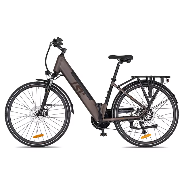 Miejski rower elektryczny inSPORTline ISL Eclion 648 Wh 28" - model 2026 ∙ bateria 648 Wh ∙ zasięg do 120 km ∙ amortyzowany widelec ∙ nośność 120 kg - Żółty promień słońca