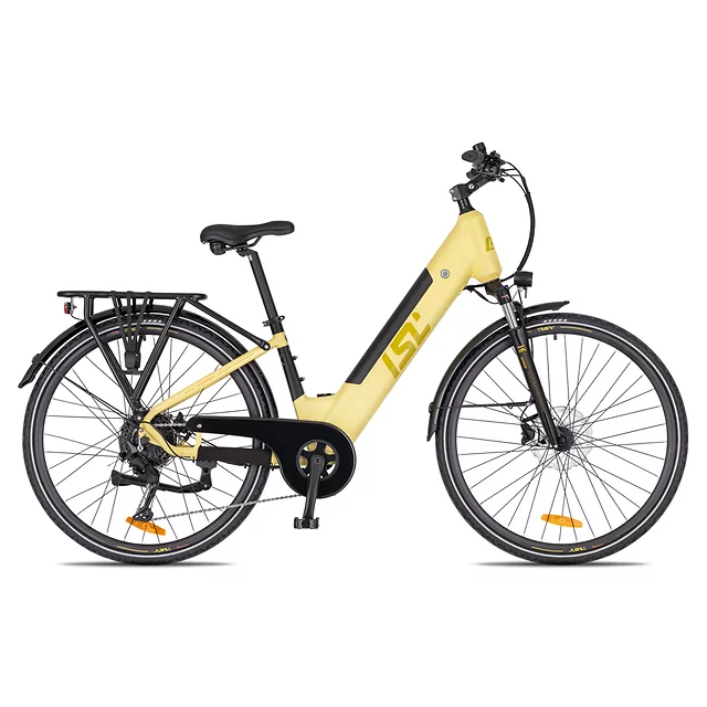 Miejski rower elektryczny inSPORTline ISL Eclion 648 Wh 28" - model 2026 ∙ bateria 648 Wh ∙ zasięg do 120 km ∙ amortyzowany widelec ∙ nośność 120 kg - Żółty promień słońca - Żółty promień słońca