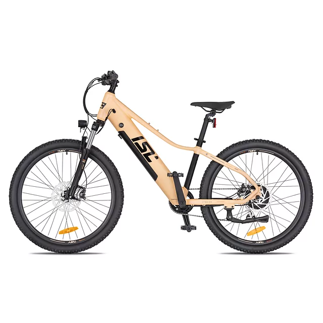 Młodzieżowy rower elektryczny inSPORTline ISL Atezion 374 Wh 26" - model 2026 ∙ bateria 374 Wh ∙ zasięg do 70 km ∙ hamulce hydrauliczne - Brzoskwiniowy beż