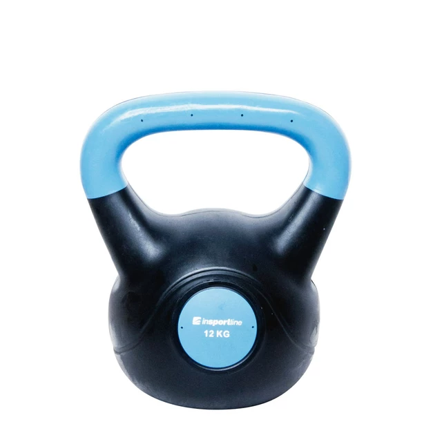Hantle kettlebell inSPORTline Vin-Bell Dark 1-20 kg ∙ powłoka winylowa ∙ gumowe podkładki ∙ stabilna podstawa