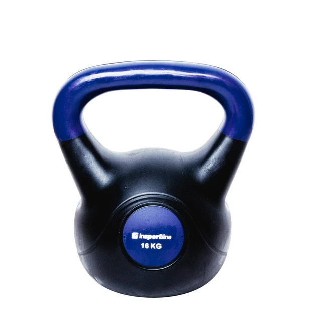 Hantle kettlebell inSPORTline Vin-Bell Dark 1-20 kg ∙ powłoka winylowa ∙ gumowe podkładki ∙ stabilna podstawa