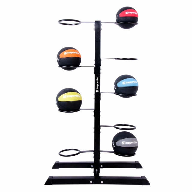 Stojak na piłki inSPORTline Ballrack H150 ∙ 9 regulowanych obręczy ∙ wys. 143 cm ∙ waga 15 kg ∙ solidna konstrukcja stalowa
