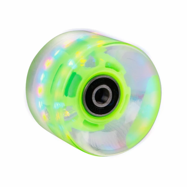 Świecące kółko do penny boardu 60*45 mm z łożyskami ABEC 7 - Różowy - Zielony