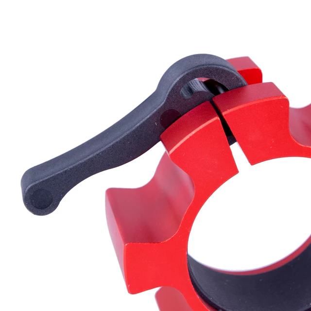 Zestaw olimpijskich aluminiowych zacisków na gryf inSPORTline CL-21 50mm - Czerwony