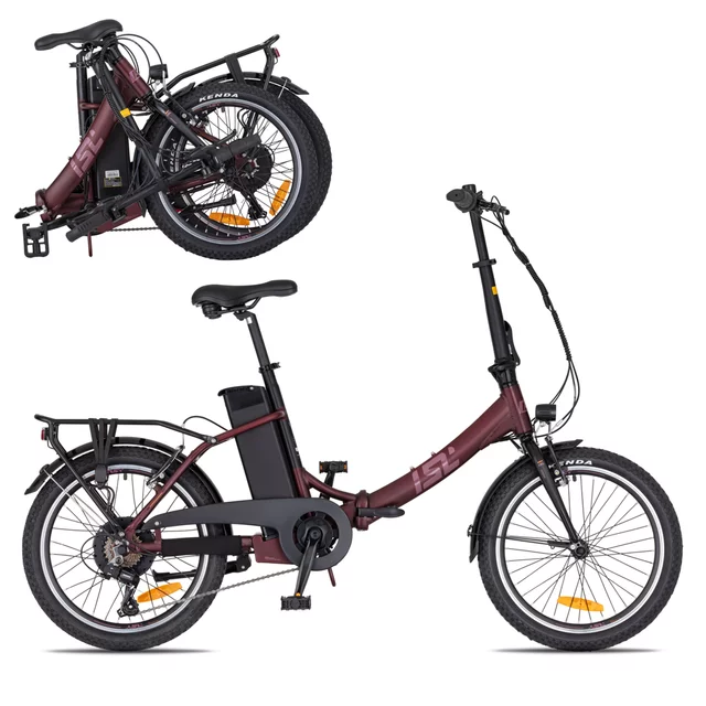 Składany rower elektryczny inSPORTline ISL Felior 468 Wh 20" - model 2026 ∙ składak ∙ bateria 468 Wh ∙ zasięg do 100 km ∙ nośność 125 kg - Titanium Grey (szary) - Aksamitna czerwień