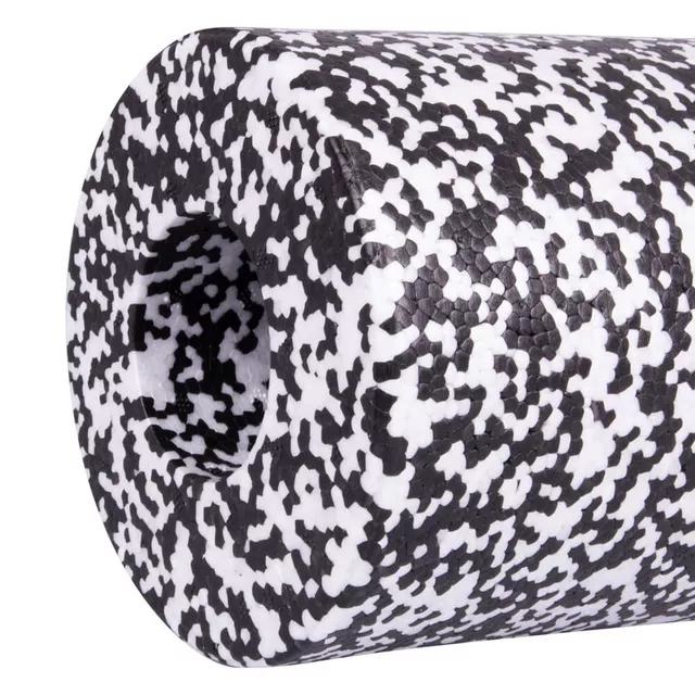 Twardy wałek do ćwiczeń / roller inSPORTline Waldro Smooth ∙ gładka powierzchnia ∙ długość 30 cm ∙ nośność 120 kg - Czarno-biały