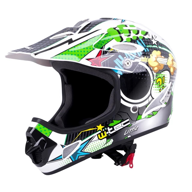 Kask downhillowy W-TEC FS-605 Allride ∙ full face ∙ do roweru i moto ∙ waga 940 g ∙ 13 otworów wentylacyjnych ∙ skorupa ABS ∙ regulowany - Cartoon - Cartoon