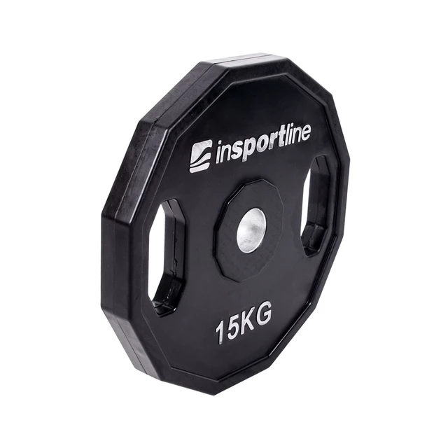 Gumowane obciążenia inSPORTline Ruberton 30 mm 1,25-25 kg ∙ otwór 30 mm ∙ uchwyty boczne ∙ 12-kątny kształt
