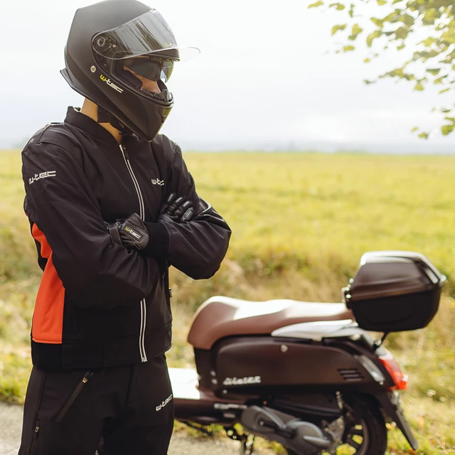 Męska kurtka motocyklowa soft-shell W-TEC Langon - Czarno-czerwony