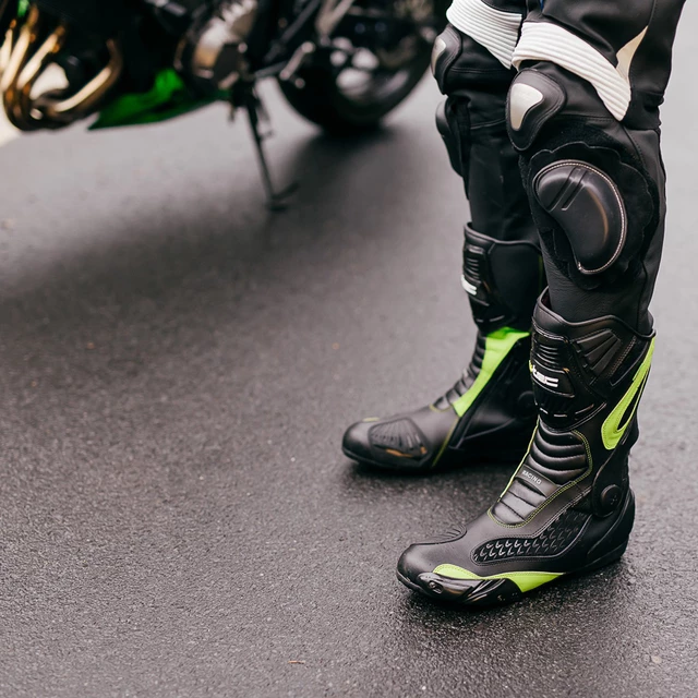 Męska skórzana kurtka motocyklowa W-TEC Velocity - Czarny-fluo