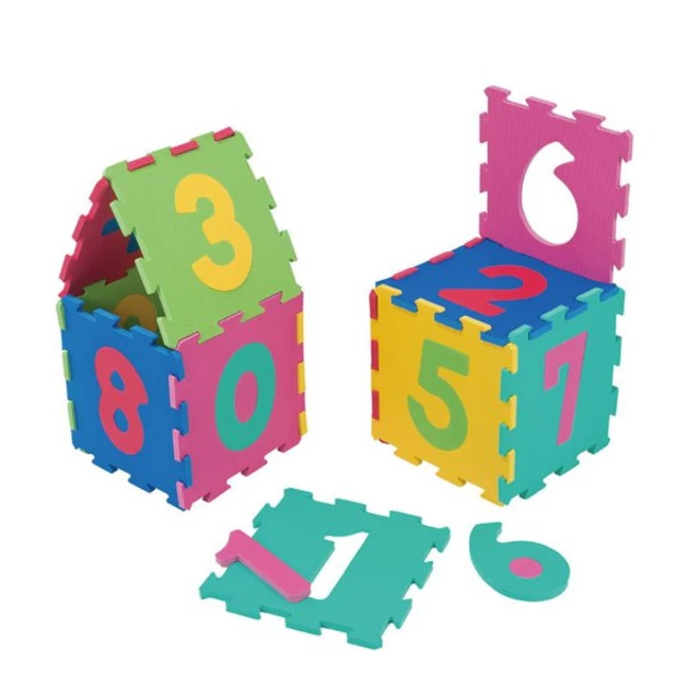 Dziecięca mata puzzle inSPORTline Spartan ∙ edukacyjna z cyframi 30x30x1,2 cm ∙ 12 elementów ∙ pianka EVA ∙ antybakteryjna ∙ torba w zestawie