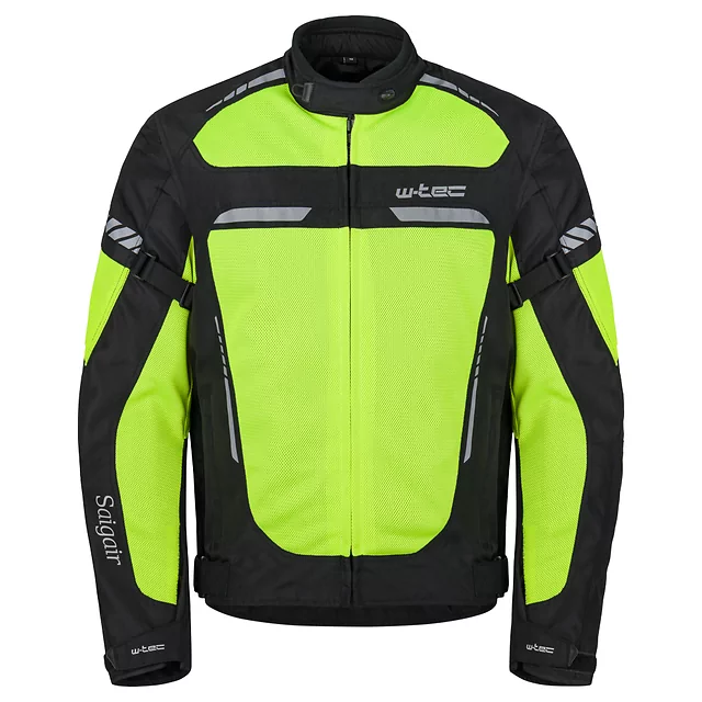 Męska kurtka motocyklowa letnia W-TEC Saigair - Fluo Yellow-Black