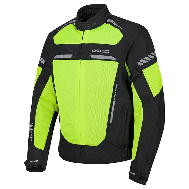 Męska kurtka motocyklowa letnia W-TEC Saigair - Fluo Yellow-Black
