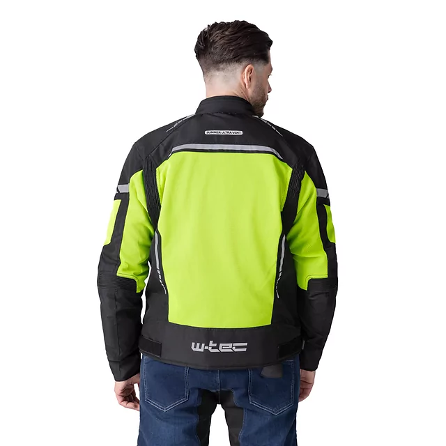 Męska kurtka motocyklowa letnia W-TEC Saigair - Fluo Yellow-Black