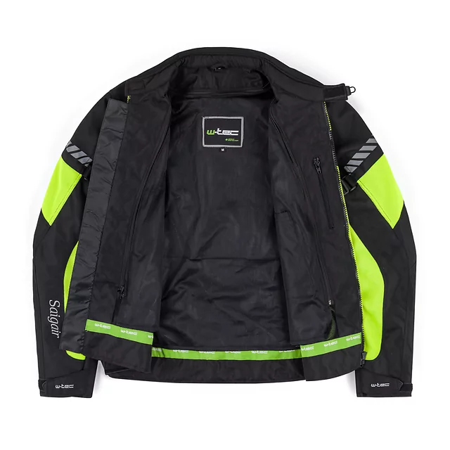 Męska kurtka motocyklowa letnia W-TEC Saigair - Fluo Yellow-Black