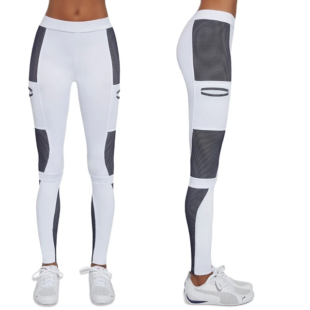 Damskie legginsy sportowe BAS BLACK Passion - Biało-niebieski - Biało-niebieski