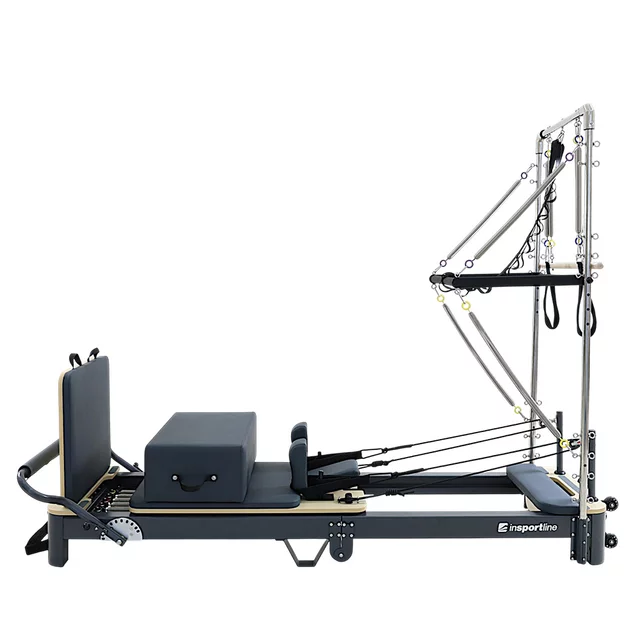 Wieża do reformera pilates inSPORTline Comfolder EVO ∙ nośność 100 kg ∙ 45 oczek mocujących ∙ uchwyt V regulowany