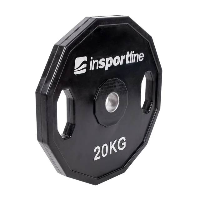Gumowane obciążenia inSPORTline Ruberton 30 mm 1,25-25 kg ∙ otwór 30 mm ∙ uchwyty boczne ∙ 12-kątny kształt