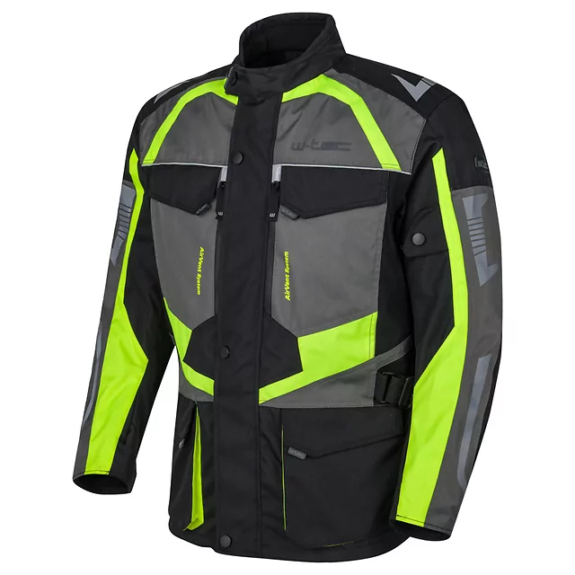 Męska kurtka motocyklowa W-TEC Burdys Evo - Czarno-szaro-czerwony