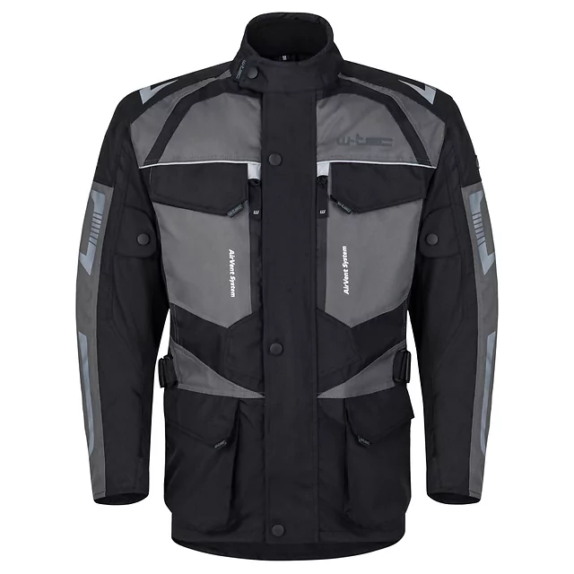 Męska kurtka motocyklowa W-TEC Burdys Evo - Czarno-szaro-czerwony